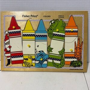 1984 Fisher Price Colors Wooden Puzzle.